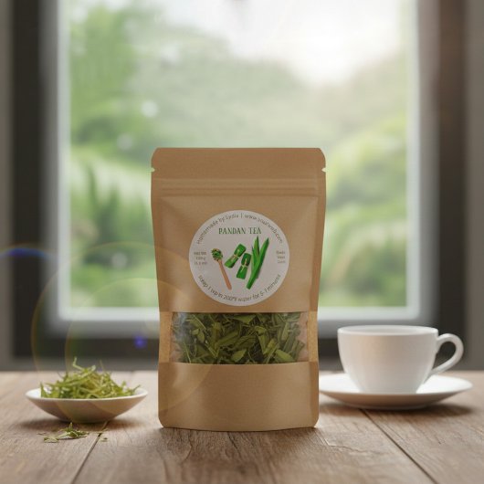 Aangepaste zelfgemaakte pandan-theeronde labelstic ronde sticker