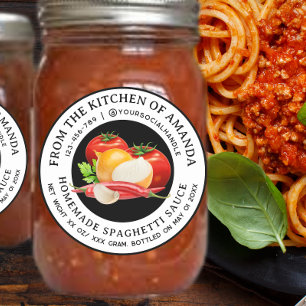 Aangepaste zelfgemaakte spaghettisaus etiketten