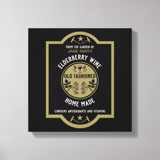 Aangepaste zelfgemaakte vlierbes canvas afdruk (Voorkant)