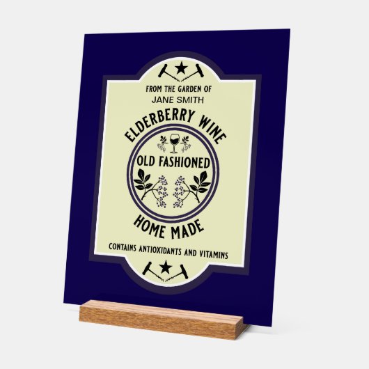 Aangepaste zelfgemaakte vlierbes Drinken Acryl Bord (Hoek)