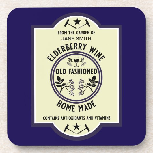 Aangepaste zelfgemaakte vlierbes Drinken Bier Onderzetter (Voorkant)