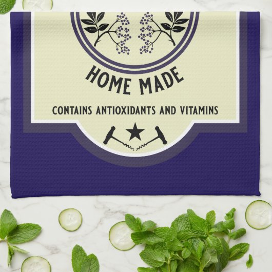 Aangepaste zelfgemaakte vlierbes Drinken Theedoek (Gevouwen)