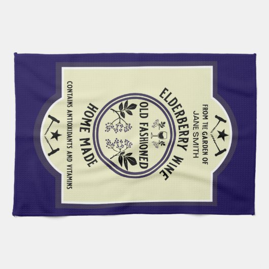 Aangepaste zelfgemaakte vlierbes Drinken Theedoek (Horizontaal)