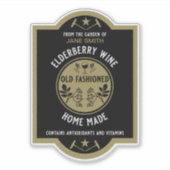 Aangepaste zelfgemaakte vlierbes sticker (Voorkant)