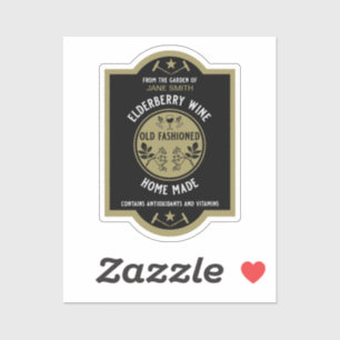 Aangepaste zelfgemaakte vlierbes sticker