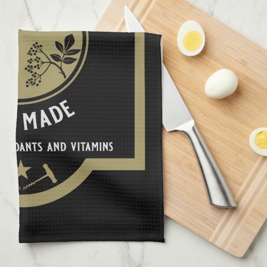 Aangepaste zelfgemaakte vlierbes theedoek (Quarter Fold)