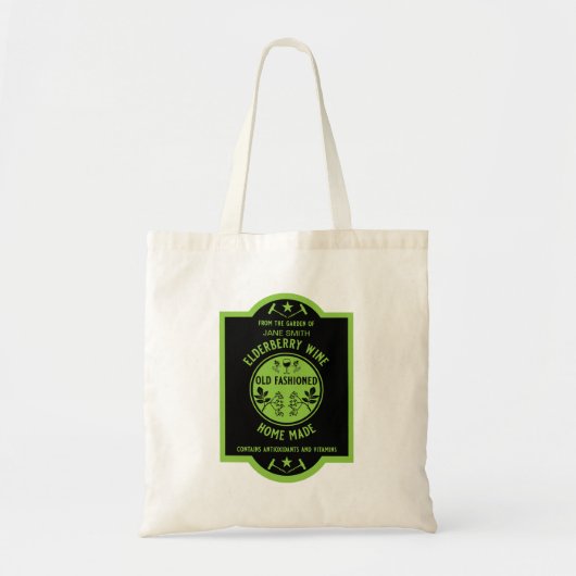Aangepaste zelfgemaakte vlierbes tote bag (Voorkant)