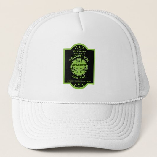 Aangepaste zelfgemaakte vlierbes trucker pet (Voorkant)