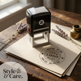 Aangepaste zelfinkende stempel met logo en bedrijf