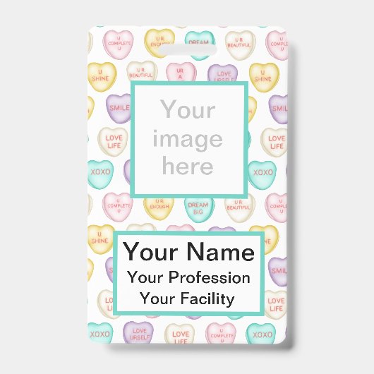 Aangepaste zelfliefdesharten - Witte badge (Front)