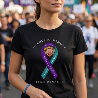Aangepaste zelfmoordbewustzijnsherdenkingsfoto & n t-shirt