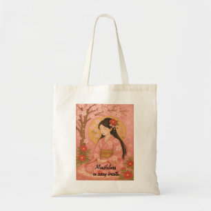 Aangepaste Zen Meditatie Whimsical Art Mindfulness Tote Bag