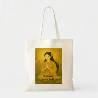 Aangepaste Zen Meditatie Whimsical Art Mindfulness Tote Bag