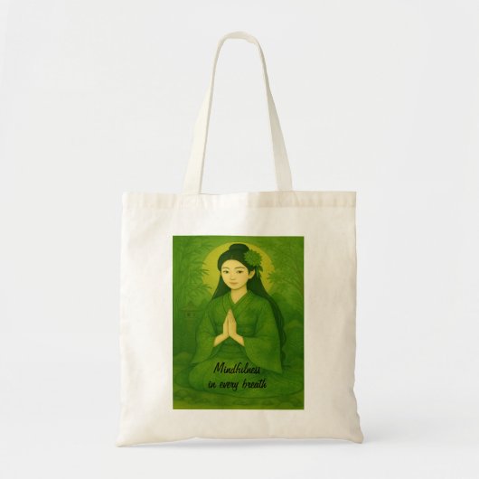 Aangepaste Zen Meditatie Whimsical Art Mindfulness Tote Bag (Voorkant)
