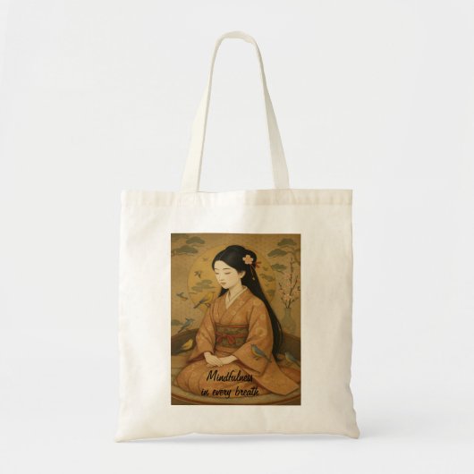 Aangepaste Zen Meditatie Whimsical Art Mindfulness Tote Bag (Voorkant)