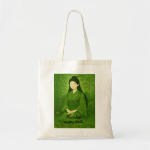 Aangepaste Zen Meditatie Whimsical Art Mindfulness Tote Bag