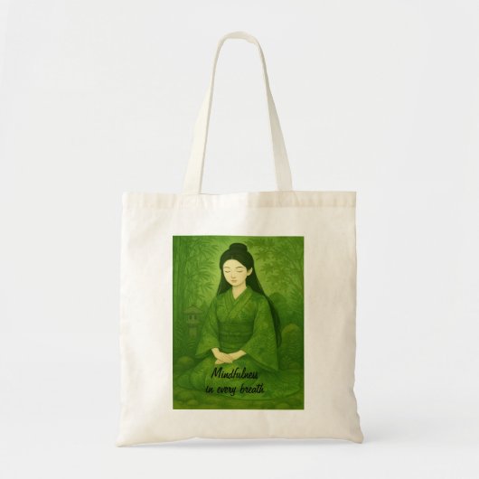 Aangepaste Zen Meditatie Whimsical Art Mindfulness Tote Bag (Voorkant)