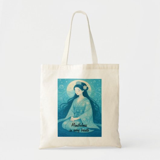 Aangepaste Zen Meditatie Whimsical Art Mindfulness Tote Bag (Voorkant)