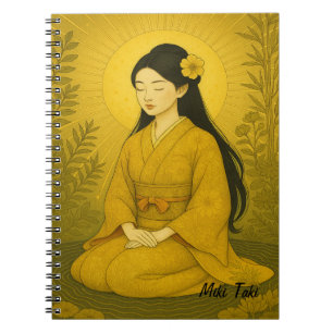 Aangepaste Zen Yoga Meditatie Mindfulness Art Geel Notitieboek
