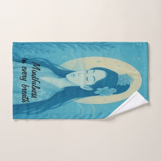 Aangepaste zen Yoga Meditatie Mindfulness Blauw Handdoek (Handdoek)