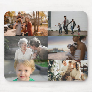 Aangepaste zes fotocollage muismat