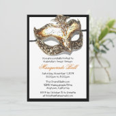 Aangepaste zestien Masquerade Ball-uitnodigingen Kaart (Staand voorkant)