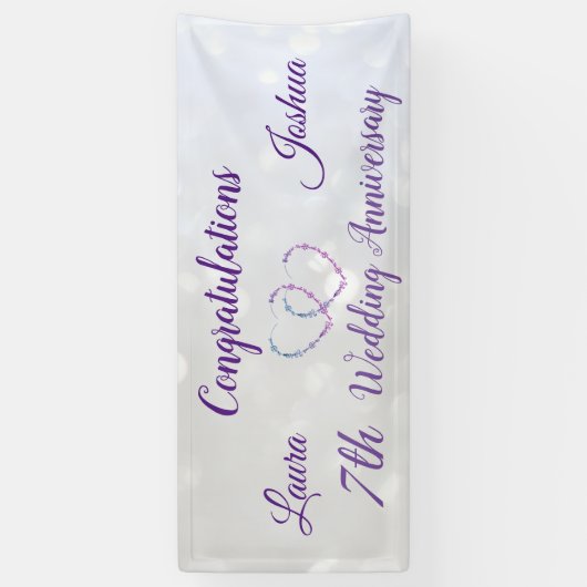 Aangepaste zevenwijdige Jubileum-banner Spandoek (Verticaal)