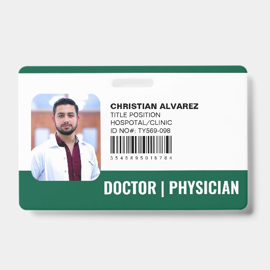 Aangepaste Ziekenhuis Arts Dokter Groen Badge (Voorzijde)