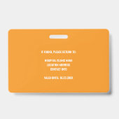 Aangepaste Ziekenhuis Arts Dokter Oranje Badge (Achterkant)