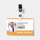 Aangepaste Ziekenhuis Arts Dokter Oranje Badge (Voorzijde met clip)