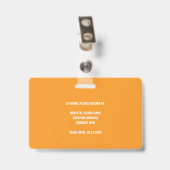 Aangepaste Ziekenhuis Arts Dokter Oranje Badge (Achterkant met clip)