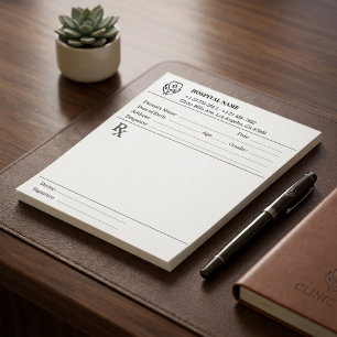 Aangepaste Ziekenhuis Kliniek RX Receptenblok Logo Notitieblok