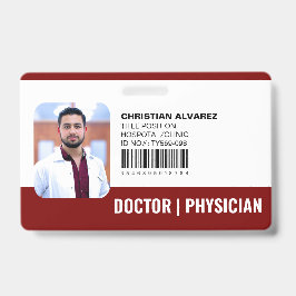 Aangepaste Ziekenhuis Medisch Dokter Arts Rood Badge