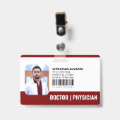 Aangepaste Ziekenhuis Medisch Dokter Arts Rood Badge (Voorzijde met clip)