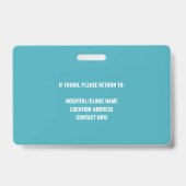 Aangepaste ziekenhuis medische staf apotheker Teal Badge (Achterkant)