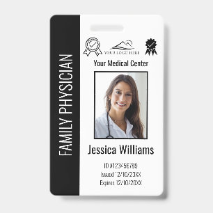 Aangepaste Ziekenhuis Medische Werknemer Foto Zwar Badge