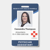 Aangepaste ziekenhuismedewerker Logo en foto-ID-ba Badge (Front)