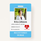 aangepaste ziekenhuisverpleegkundige Logo & foto-I Badge (Voorkant)