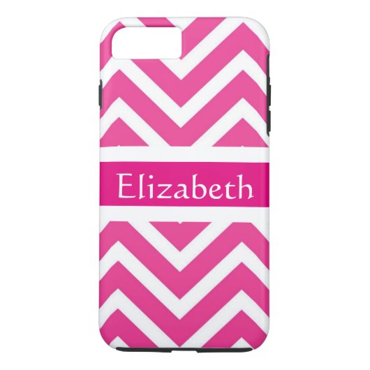 Aangepaste Zigzag Chevron Pattern roze & White Case-Mate iPhone Case (Achterkant)