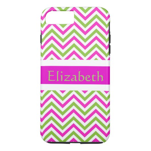 Aangepaste Zigzag Chevron Pattern roze & White Case-Mate iPhone Case (Achterkant)