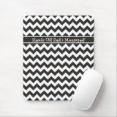 Aangepaste zigzag Mousepad, zwarte en witte Chevro Muismat (Met muis)