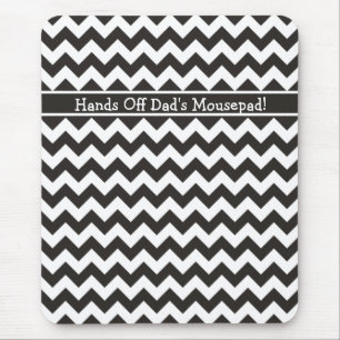 Aangepaste zigzag Mousepad, zwarte en witte Chevro Muismat
