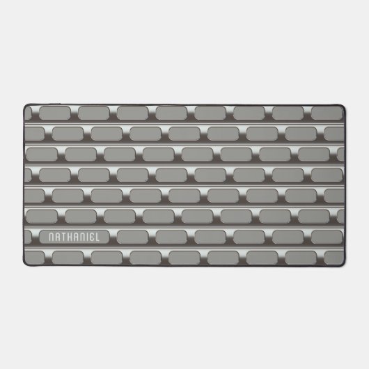 Aangepaste zilver grijs industriële roestvrij staa bureaumat (Voorkant)