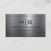 Aangepaste Zilver Grijs Metaal Professioneel Visitekaartje (Voorkant)