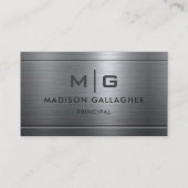 Aangepaste Zilver Grijs Metaal Professioneel Visitekaartje (Voorkant)