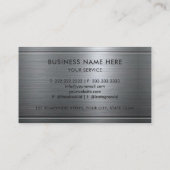 Aangepaste Zilver Grijs Metaal Professioneel Visitekaartje (Achterkant)