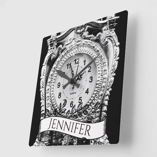 Aangepaste zilver vierkante klok (Hoek)