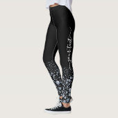 Aangepaste Zilveren Diamant Glitter Bling Strass Leggings (Links)