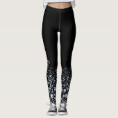 Aangepaste Zilveren Diamant Glitter Bling Strass Leggings (Voorkant)
