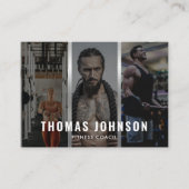 Aangepaste Zilveren Fitness Coach Social Media 3 F Visitekaartje (Voorkant)